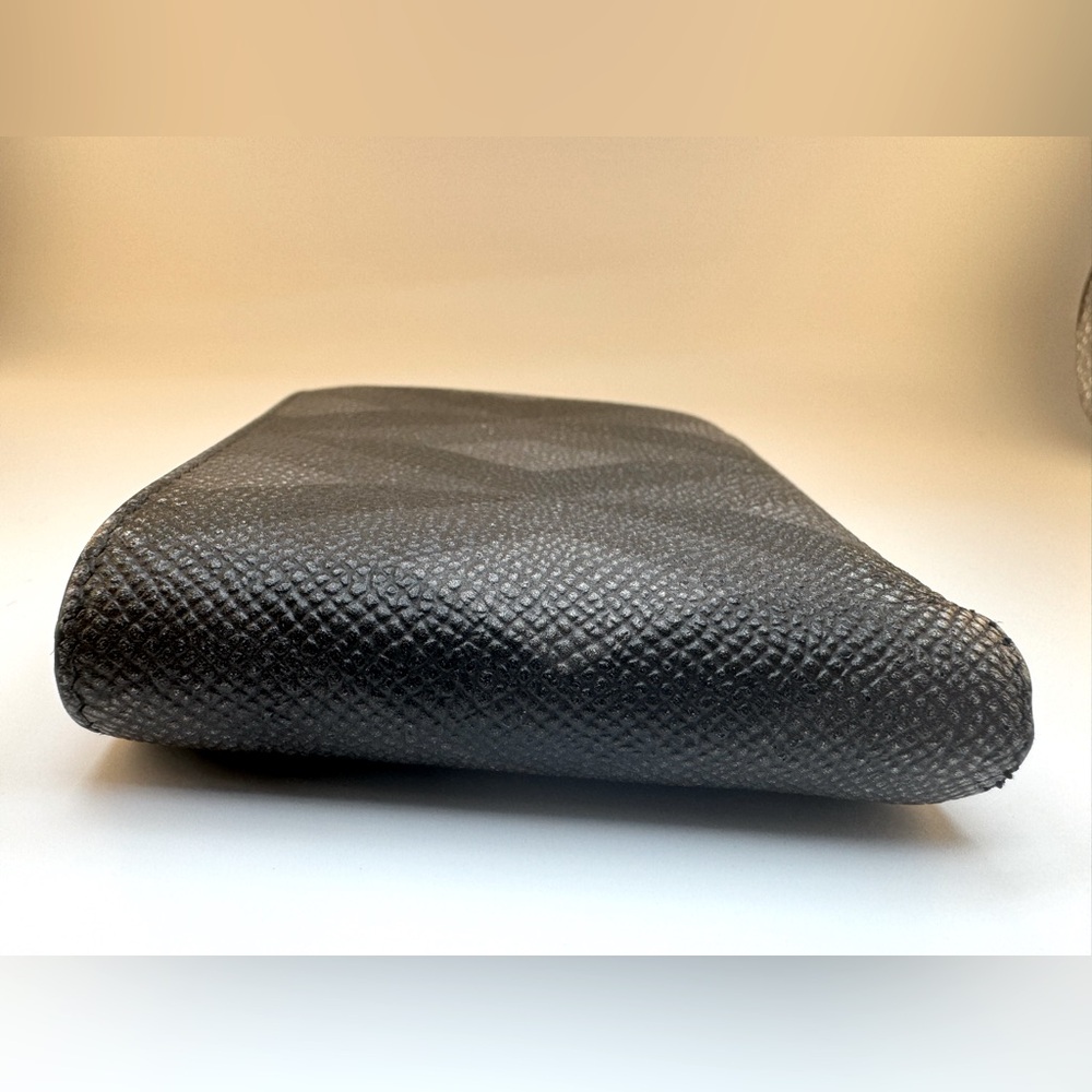 Dunhill Bifold Wallet Black Leather W Embossed Logo & Coin Pouch AUTHENTIC EUC - Picture 7 of 16